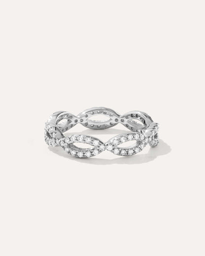0.48 TCW Round Cut Infinity Moissanite Stcakable Wedding Band