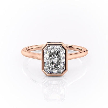 2.1 CT Radiant Cut Bezel Solitaire Moissanite Engagement Ring - crownmoissanite