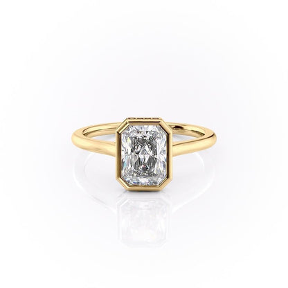 2.1 CT Radiant Cut Bezel Solitaire Moissanite Engagement Ring - crownmoissanite