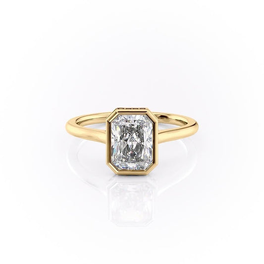 2.1 CT Radiant Cut Bezel Solitaire Moissanite Engagement Ring - crownmoissanite
