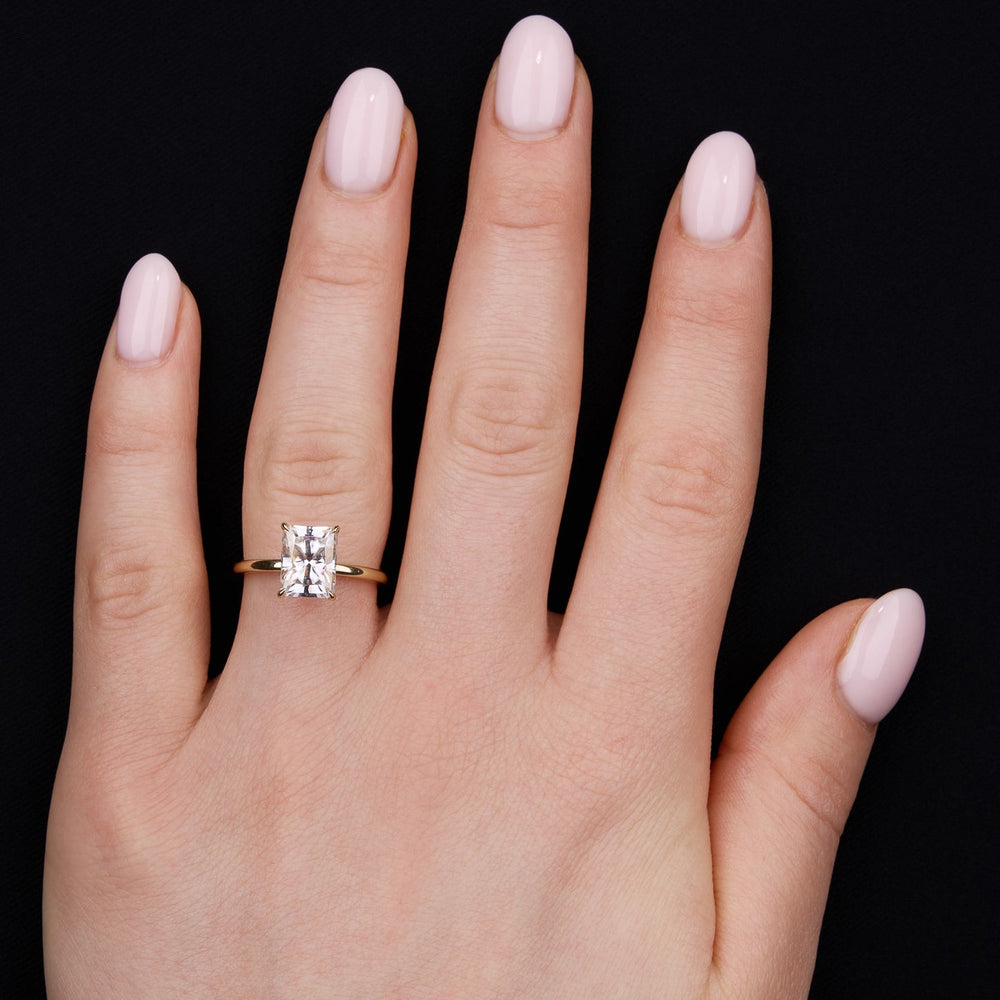 Solitaire Ring with 1.50 CT Radiant Moissanite