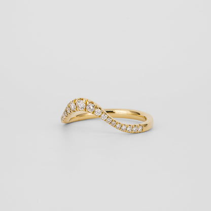0.40 TCW Round Lab Grown Diamond Curved Wedding Band