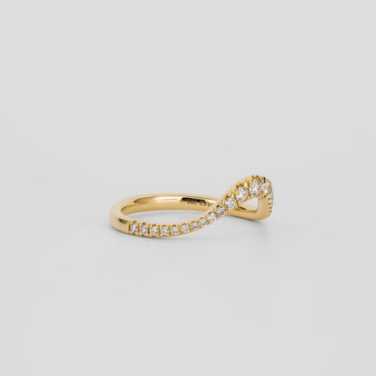 0.40 TCW Round Lab Grown Diamond Curved Wedding Band