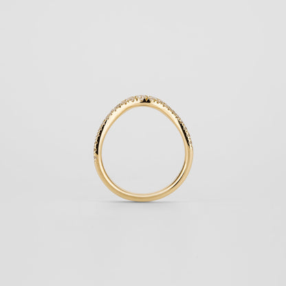 0.40 TCW Round Lab Grown Diamond Curved Wedding Band
