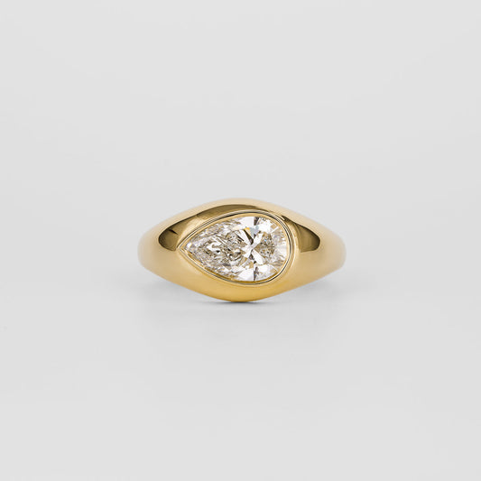 1.53-3.50 CT Pear CVD Diamond Unique Engagement ring