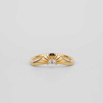 0.70 TCW Half Moon Lab Grown Diamond Curved Wedding Band