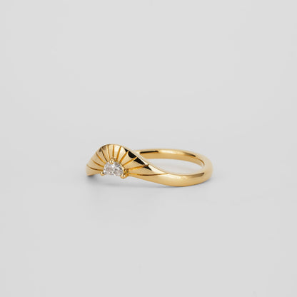 0.70 TCW Half Moon Lab Grown Diamond Curved Wedding Band