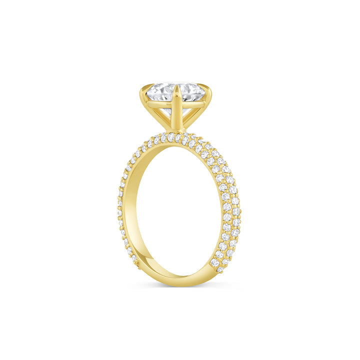 Pave Setting Ring with 2.0 CT Round Moissanite