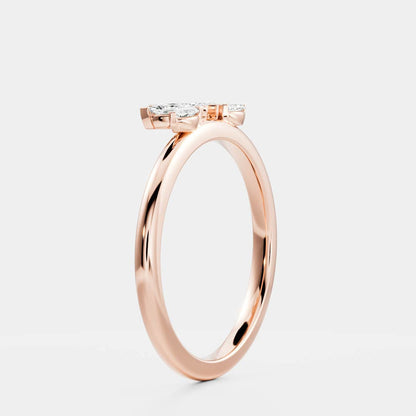 Curved Band with 0.40 TCW Marquise Cut Moissanite