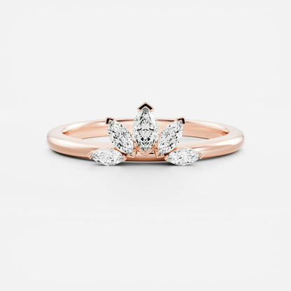 Curved Band with 0.40 TCW Marquise Cut Moissanite