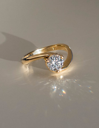 1.0 -1.50 CT Round Cut Lab Grown Diamond Solitaire Engagement Ring