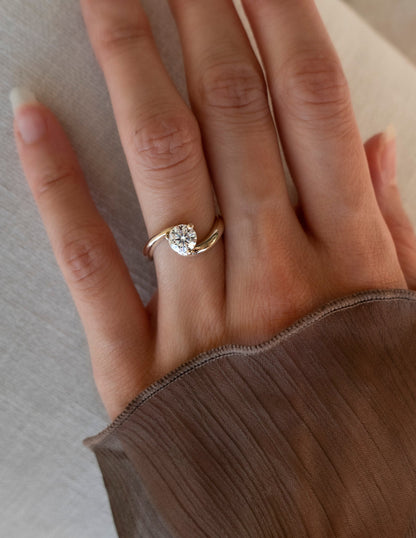 1.0 -1.50 CT Round Cut Lab Grown Diamond Solitaire Engagement Ring