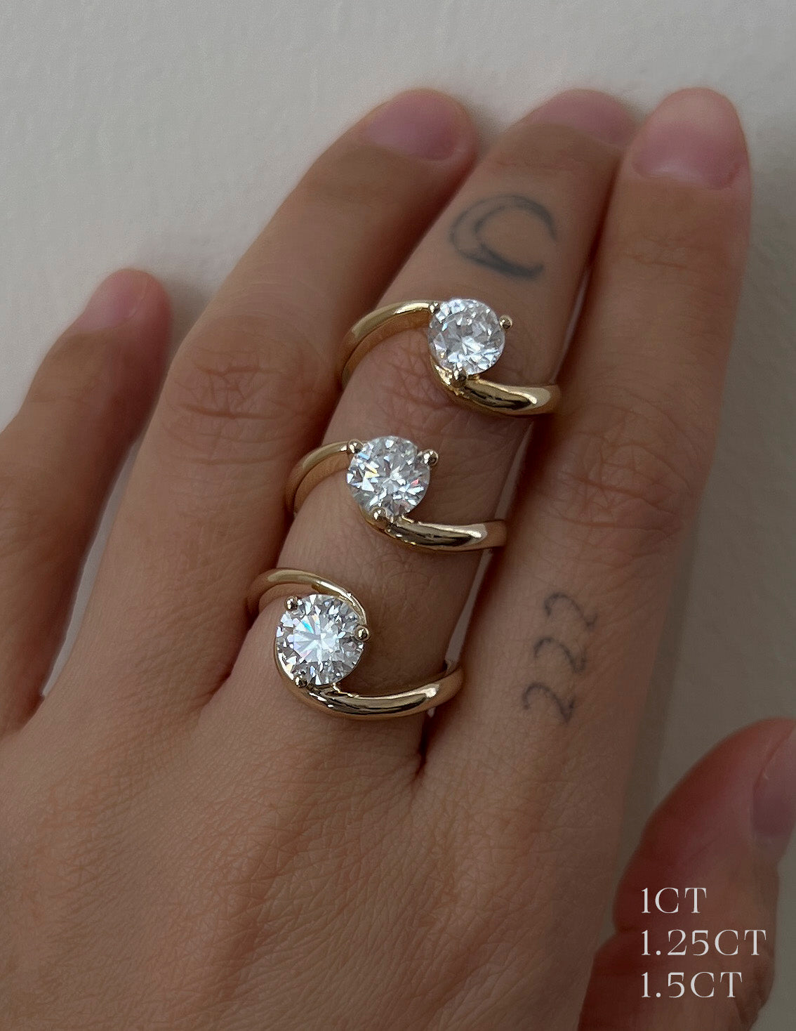 1.0 -1.50 CT Round Cut Lab Grown Diamond Solitaire Engagement Ring