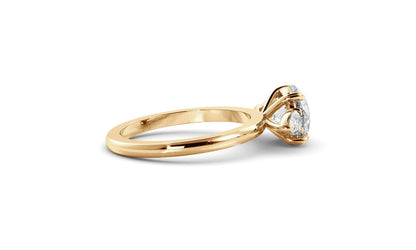 Three Stone Ring with 1.30 CT Round Moissanite