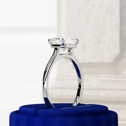 1.0-3.0 CT east-west Radiant Cut Lab Grown Diamond cathedral Engagement Ring