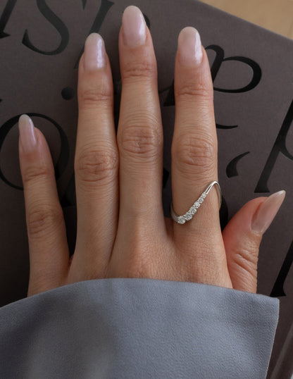 0.30 TCW Round Lab Grown Diamond unique Wedding Band