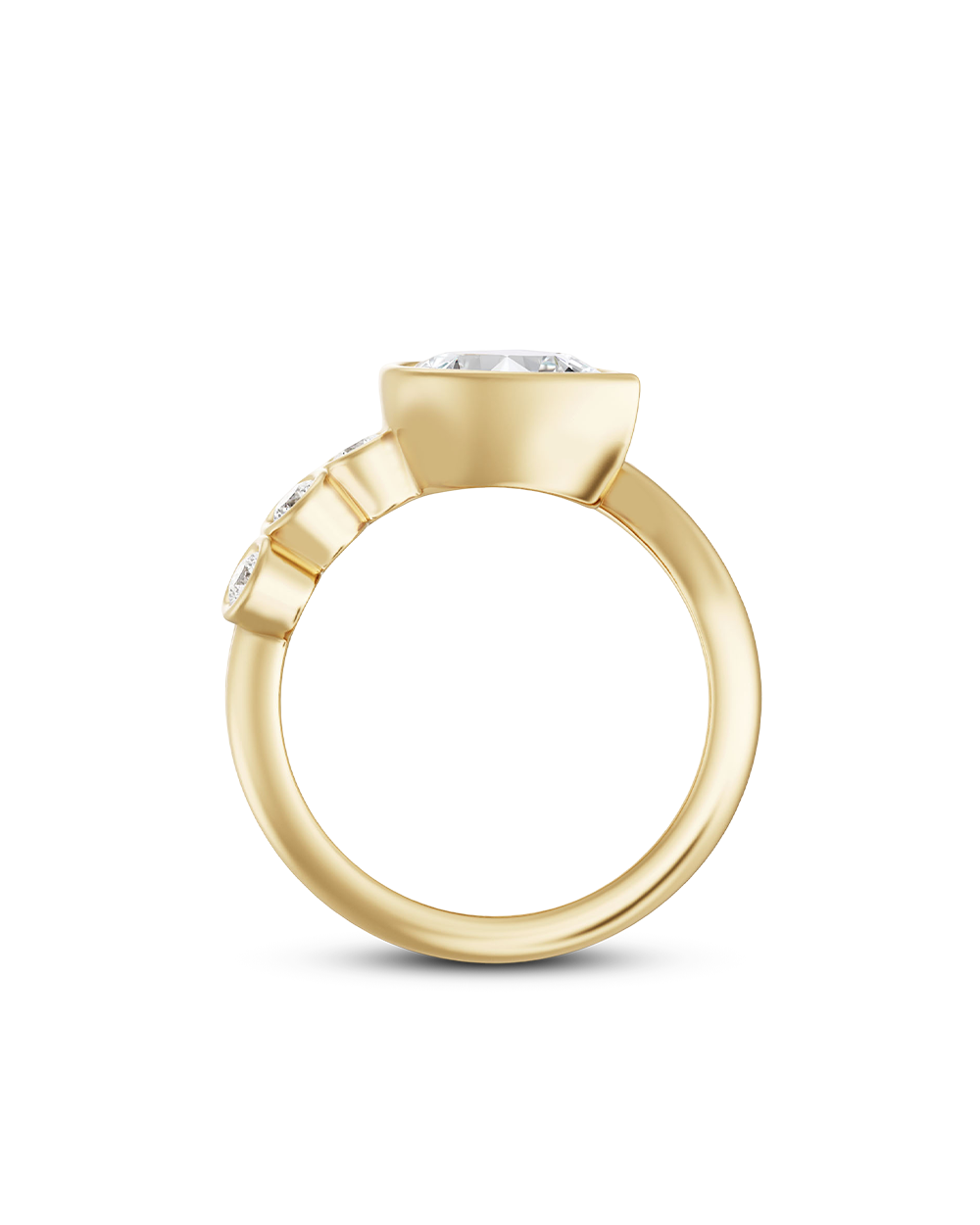 Capucine- Pear Bezel Curved Style Lab Grown Diamond Engagement Ring