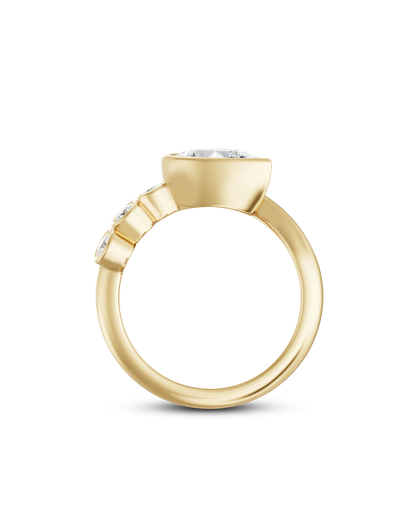 Capucine- Pear Bezel Curved Style Lab Grown Diamond Engagement Ring
