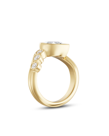 Capucine- Pear Bezel Curved Style Lab Grown Diamond Engagement Ring