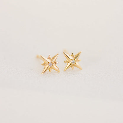 Star Diamond Stud Earrings