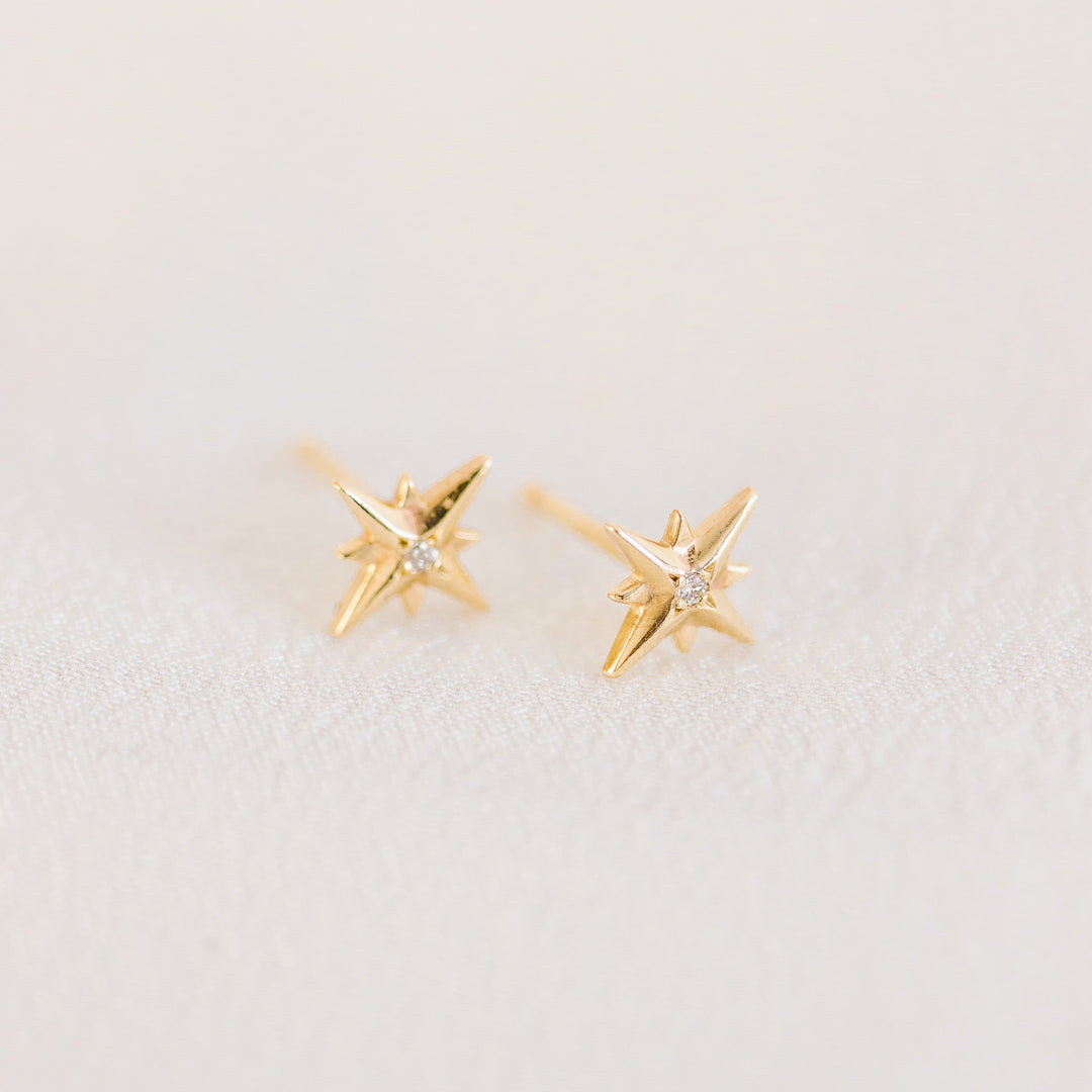 Star Diamond Stud Earrings