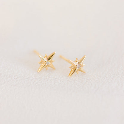 Star Diamond Stud Earrings