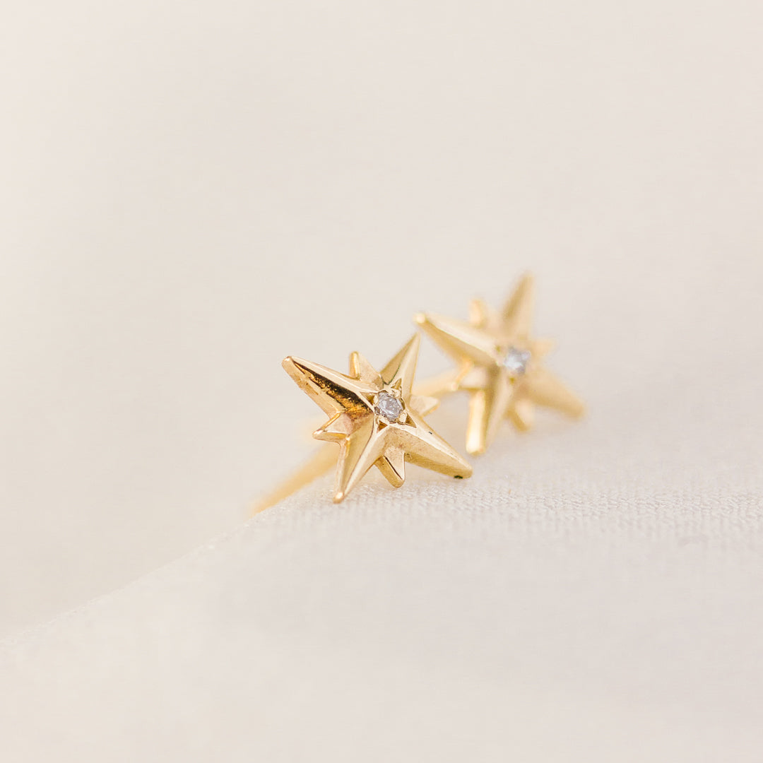 Star Diamond Stud Earrings