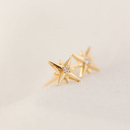 Star Diamond Stud Earrings