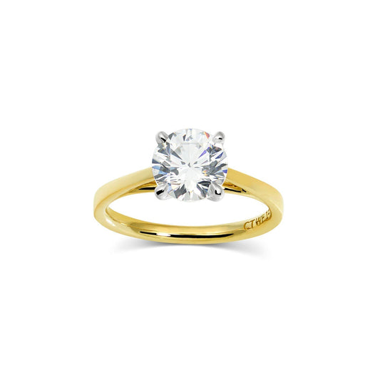 Solitaire Ring with 1.50 CT Round Moissanite
