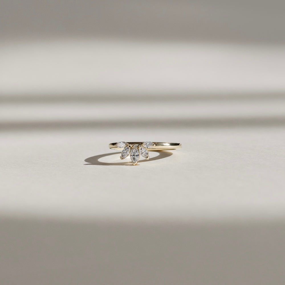 Curved Band with 0.40 TCW Marquise Cut Moissanite