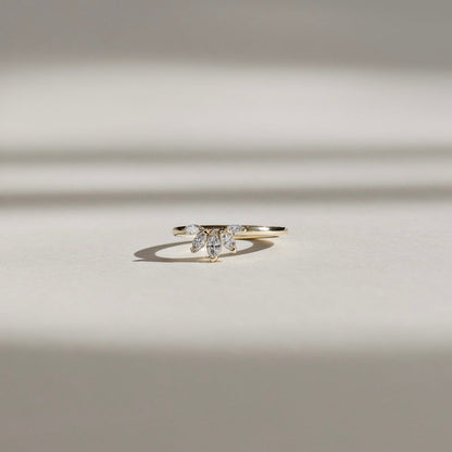 Curved Band with 0.40 TCW Marquise Cut Moissanite