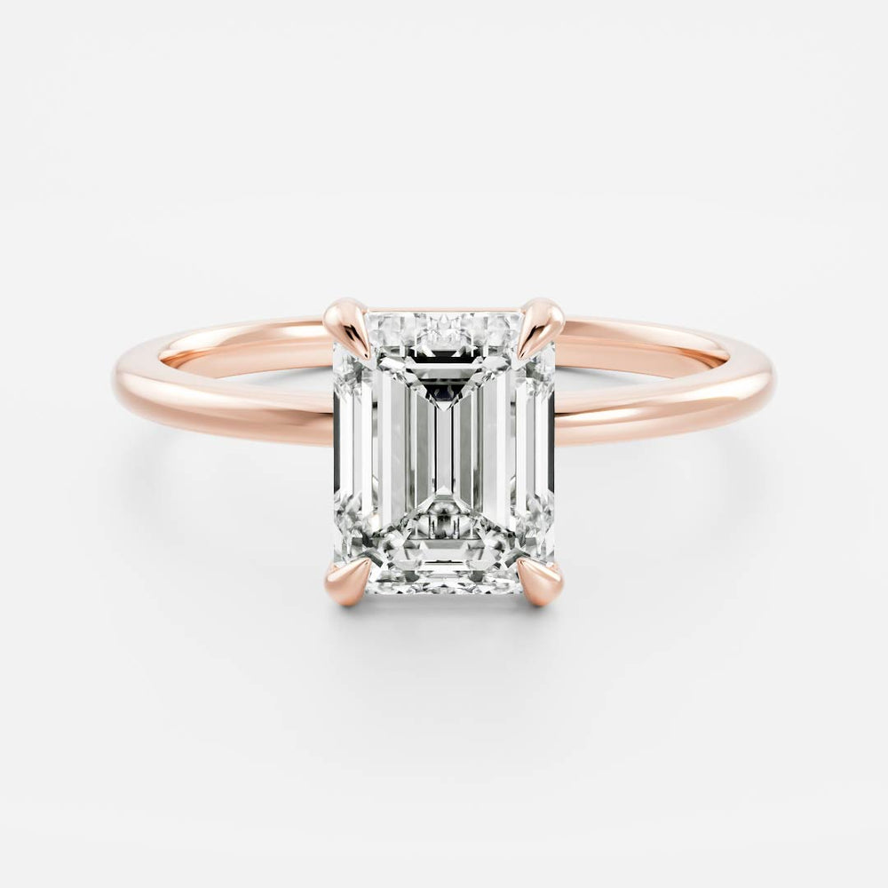 Solitaire Ring with 1.50 CT Emerald Moissanite