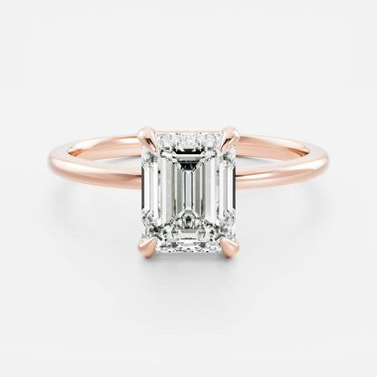Solitaire Ring with 1.50 CT Emerald Moissanite