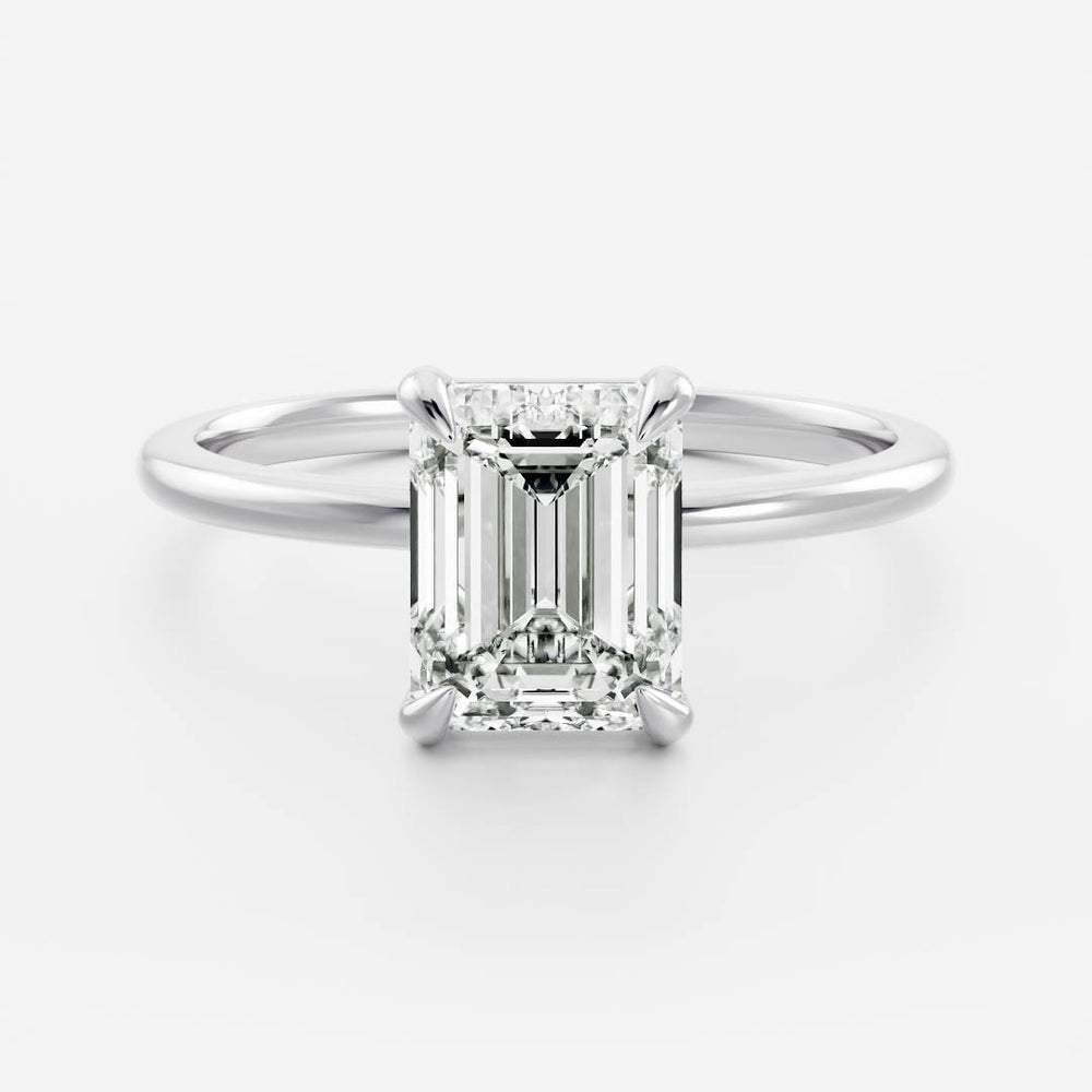 Solitaire Ring with 1.50 CT Emerald Moissanite