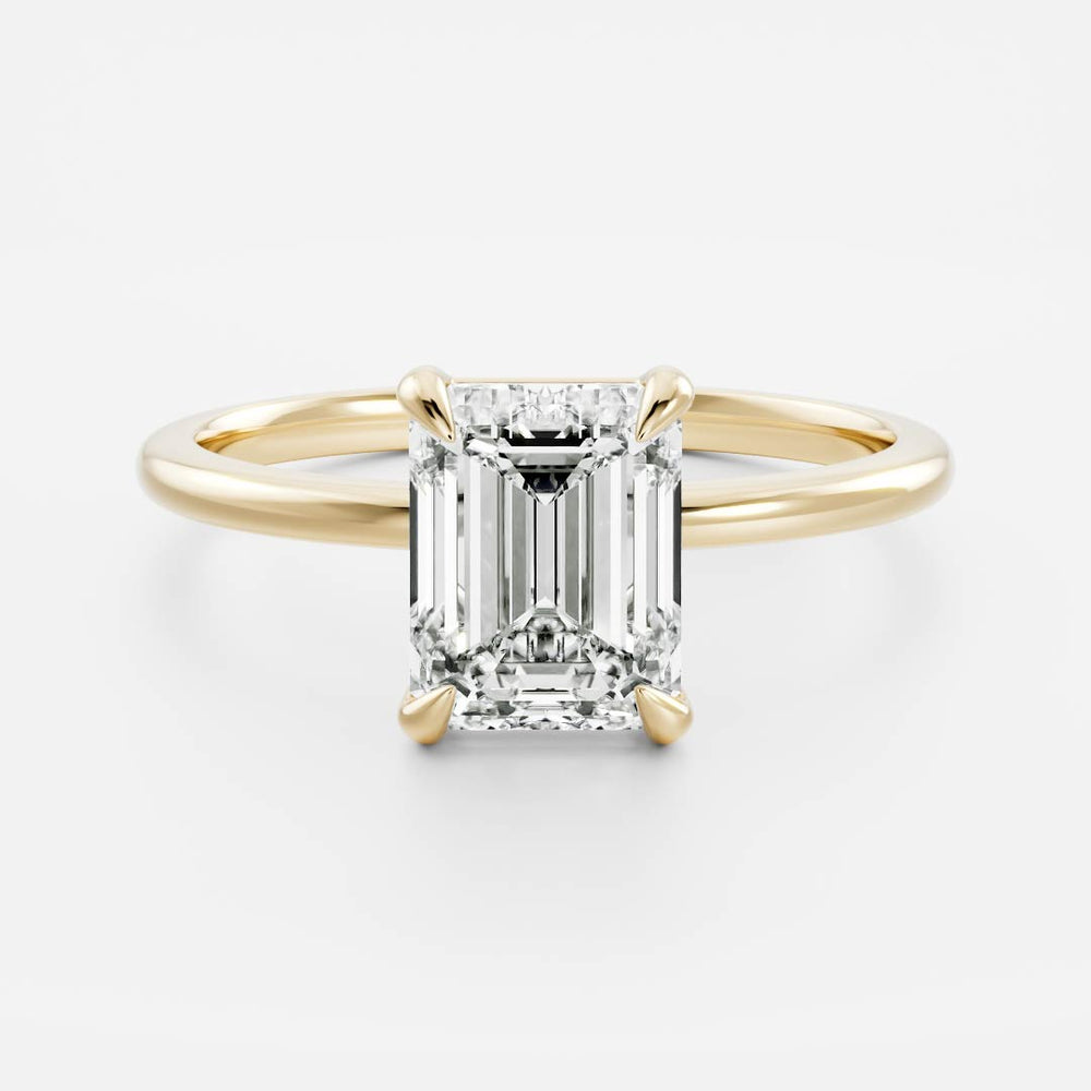 Solitaire Ring with 1.50 CT Emerald Moissanite