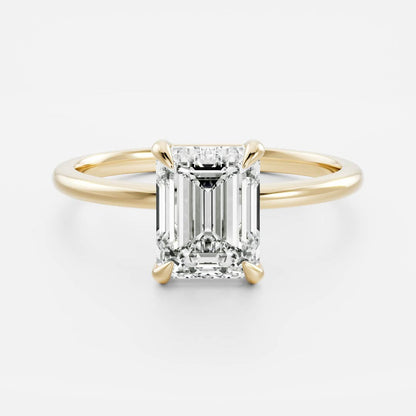 Solitaire Ring with 1.50 CT Emerald Moissanite