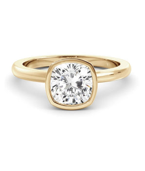 Bezel Ring with 1.0 CT Cushion Moissanite