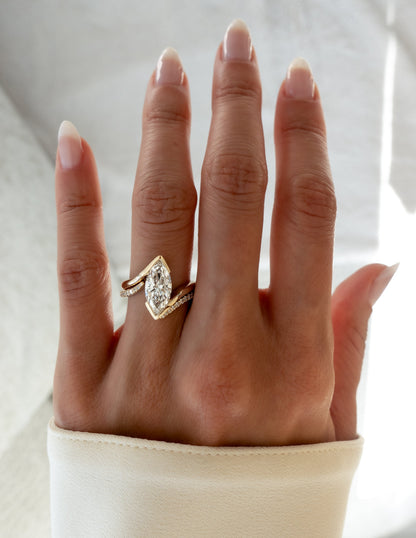 1.0 - 3.0 CT Marquise Shaped Lab Grown Diamond Solitaire Style Engagement Ring