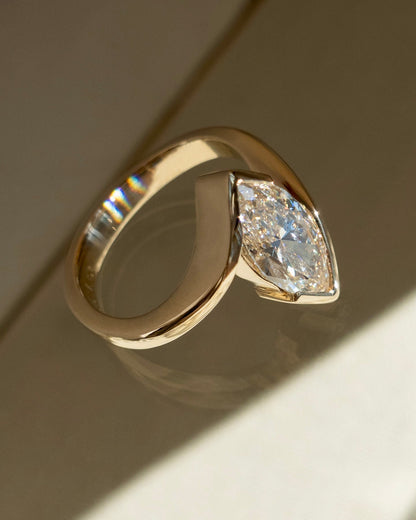 1.0 - 3.0 CT Marquise Shaped Lab Grown Diamond Solitaire Style Engagement Ring