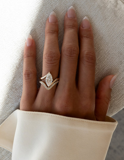 1.0 - 2.0 CT Marquise Shaped Lab Grown Diamond Soliatire Style Engagement Ring