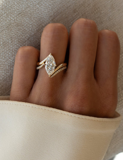 0.30 TCW Round Lab Grown Diamond Wrap Pave Wedding Band