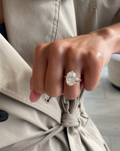 Mireille- Oval Solitaire Style Lab Grown Diamond Engagement Ring