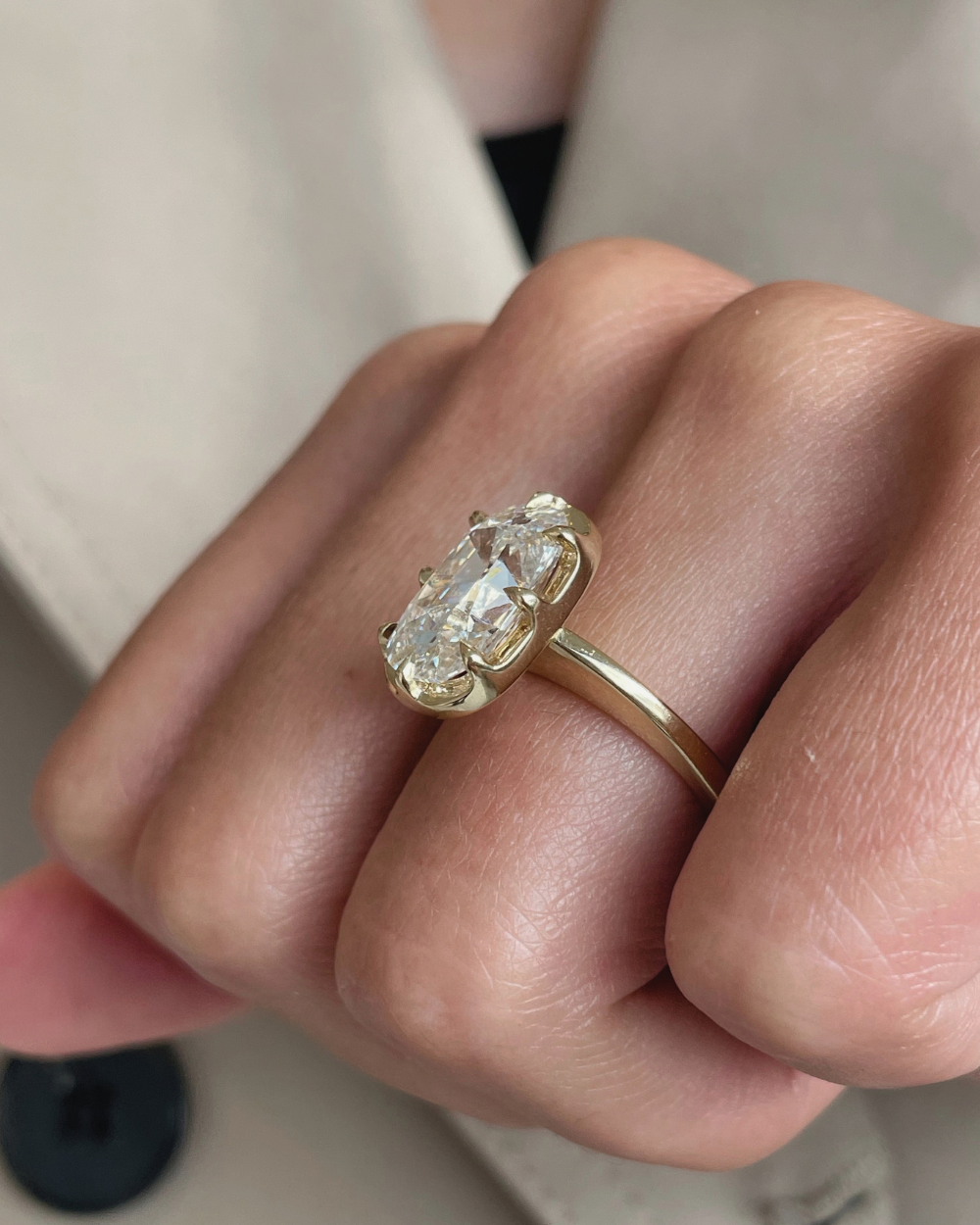 Mireille- Oval Solitaire Style Lab Grown Diamond Engagement Ring