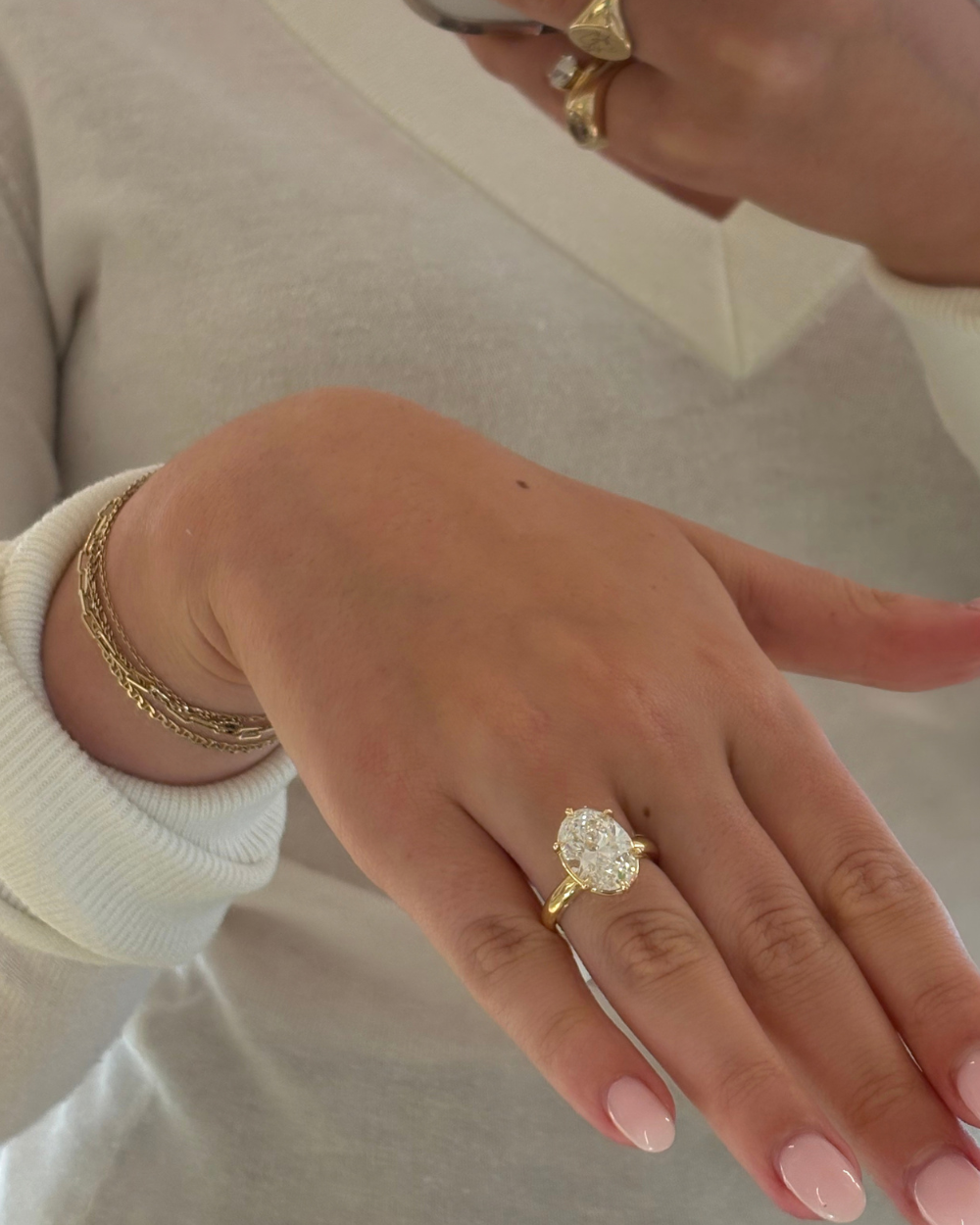 Mireille- Oval Solitaire Style Lab Grown Diamond Engagement Ring