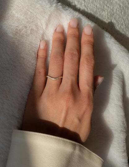 0.20 TCW Round Lab Grown Diamond Wave Pave Band