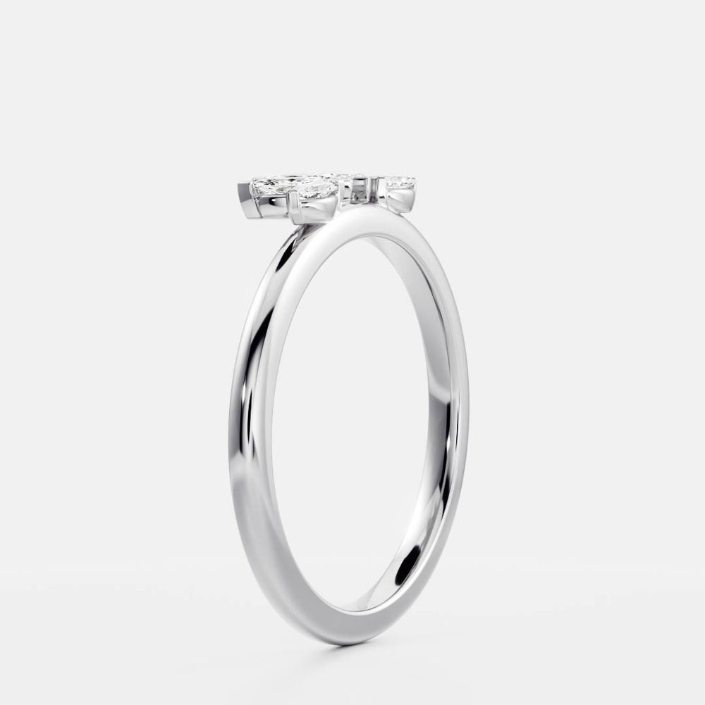 Curved Band with 0.40 TCW Marquise Cut Moissanite