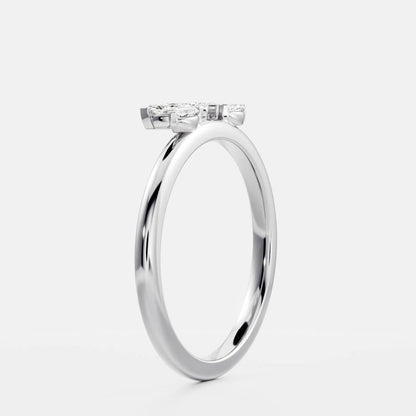 Curved Band with 0.40 TCW Marquise Cut Moissanite