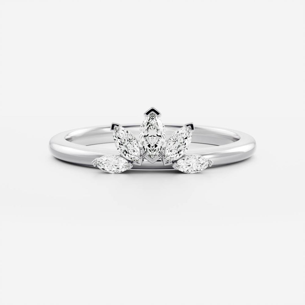 Curved Band with 0.40 TCW Marquise Cut Moissanite