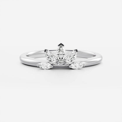 Curved Band with 0.40 TCW Marquise Cut Moissanite
