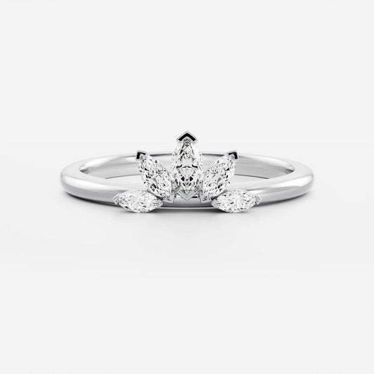 Curved Band with 0.40 TCW Marquise Cut Moissanite
